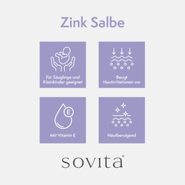 sovita Zinc Ointment | Protection & Care for Sensitive Skin | Vegan | 100 ml