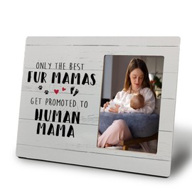 Mancheng-zi Mom Picture Frame, New Mom Gifts for Women, New Mom Gift, Best Gifts for Expecting Mom, First Time Mom Gift, Postpartum Gifts for Mom, Get Promoted to Human Mama 4x6 Picture Frame