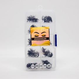 20D, 25D Mega Lashes. 500 Premade Volume Lash Fans. Eyelash Extensions. Handmade! (20D - D Curl - 0.03, 14mm)