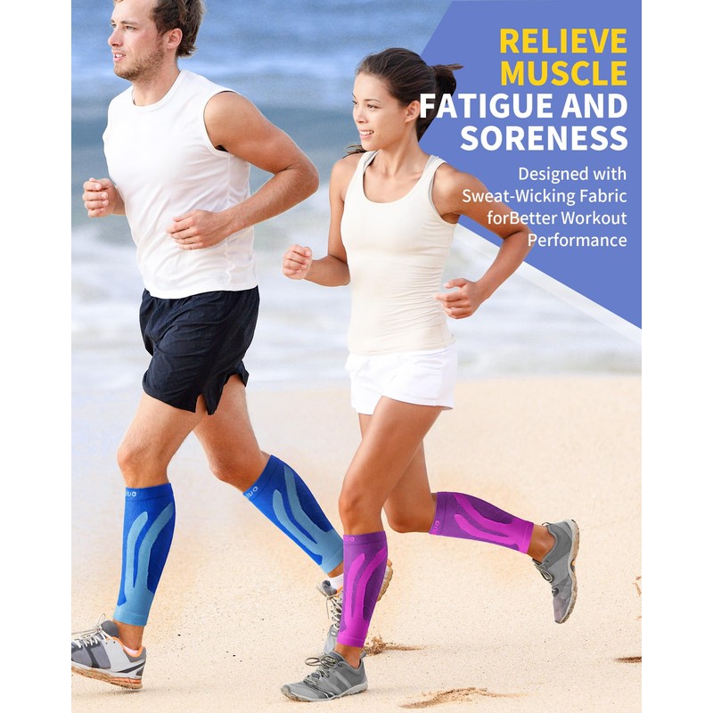 CAMBIVO Calf Compression Sleeves for Men & Women, 2 Pairs