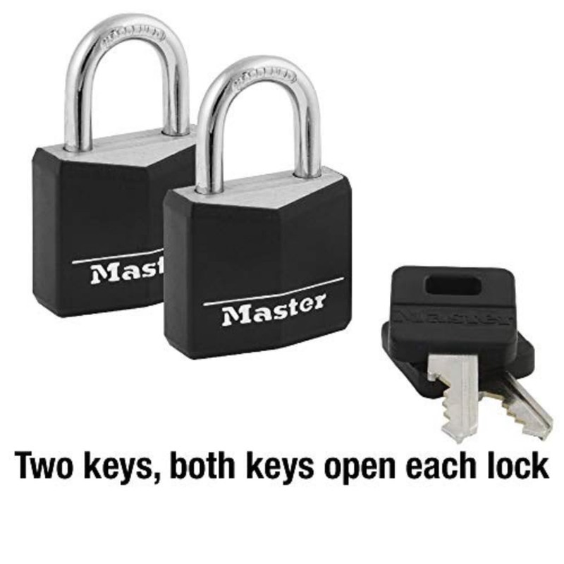 Master Lock Black Outdoor Key Lock, Standard Weather Resistant Padlock