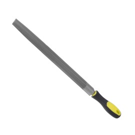 CoCud Metal Half-Round File, 12" Blade Length, High Carbon Hardened Steel Cut Mill Hand Rasp with Non-slip Handle Yellow - (Applications: for Wood, Metal, Plastic)