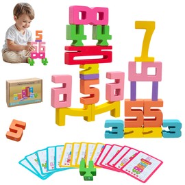20Pcs Wooden Number Building Blocks, Montessori Number Blocks Math Learning Digital Building Blocks Digital Educational Counting Learning Toys for Parent-Child Interaction Social Skills Development