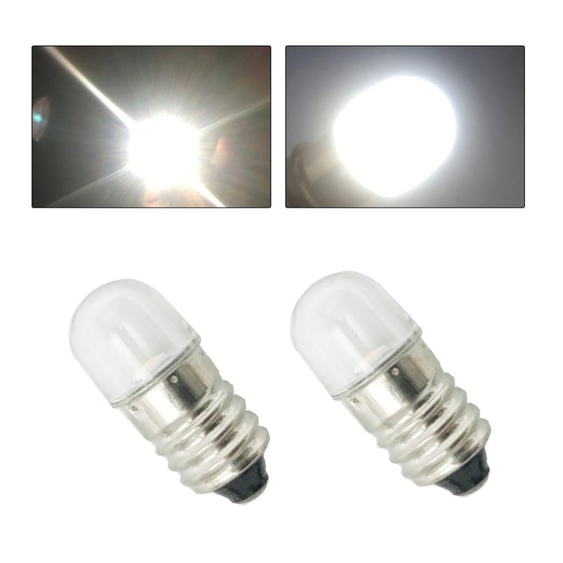 10pcs E10 LED Bulbs 12V Cool White E10 Miniature Screw