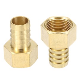 HARFINGTON 2pcs Brass Barbed Fitting 3/4" NPT Female to 3/4" Hose ID for Home Brew Pipe Fitting Direct Thread Connector Durable Construction