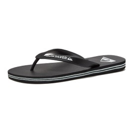 Quiksilver Unisex-Child Molokai Flip Flop Youth Sandal, Black/Black/White, 2 Little Kid