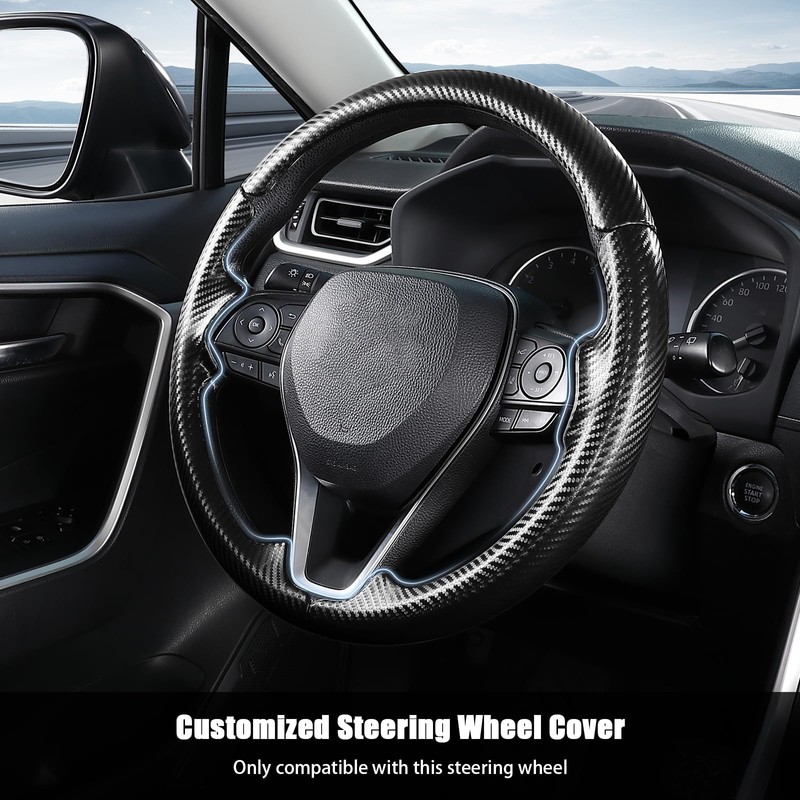 Customized Steering Wheel Cover for Toyota Camry 2018-2024/RAV4 2019-2025/Corolla 2020-2025/Avalon