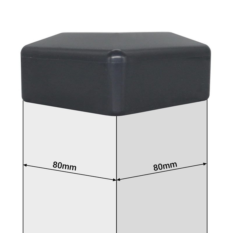 SKIR'CO Fence Post Caps Square 80 x 80 mm Grey