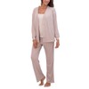 Live2Lounge Womens Tan Pajamas Lounge Set 3-Piece Moisture-Wicki