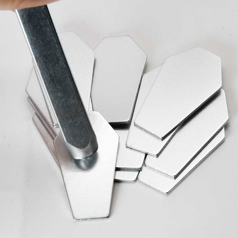 ABBECIAO 12PCS Aluminum Coffin Stamping Blanks Polished and Smooth Edges