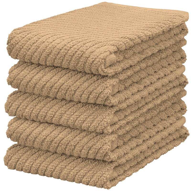 DecorRack 5 Pack 100% Cotton Kitchen Towels, 16x19 inch Soft