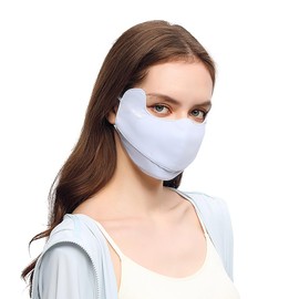 OhSunny Sun Protection Face Cover UPF 50+ Anti-UV Women Summer Mask Eye Protective Breathable Face Covering SLF5M043T Light Blue