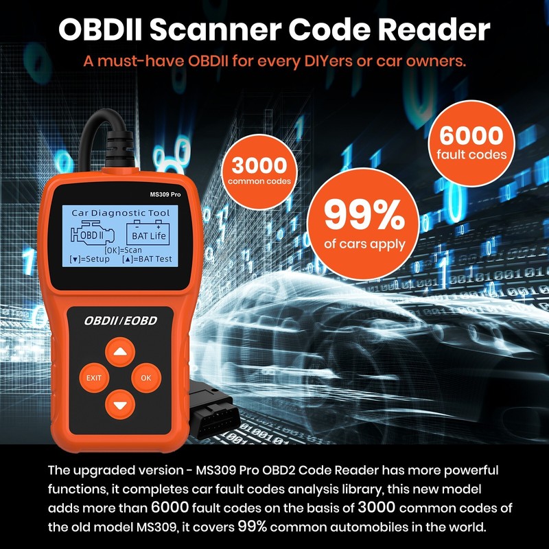 OBD2 Fault Code Reader for Cars Check Engine Light Vehicle