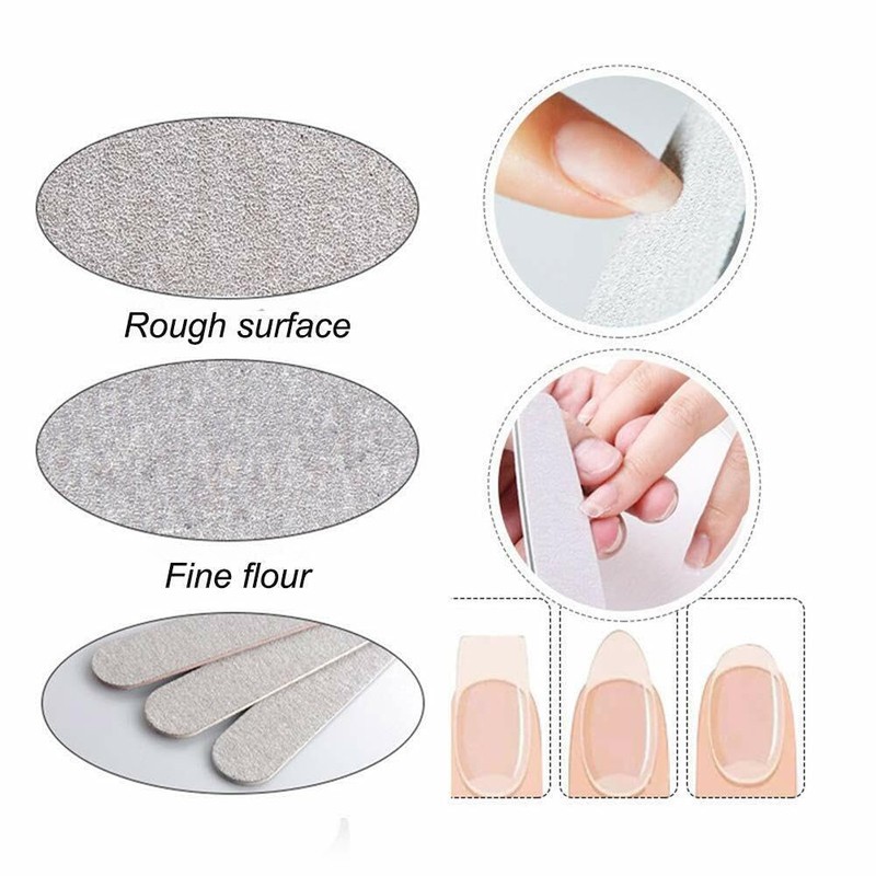 12 Pcs Professional Nail Files 100/180 Grit Double Sided Half