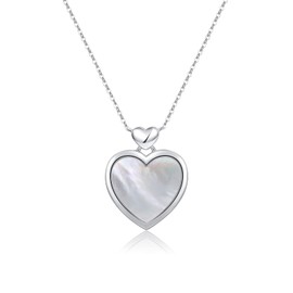 Madison Tyler S925 Sterling Silver Locket Necklace | Heart Shell Cubic Zirconia Pendant Necklace for Women | Meaningful Birthday Gifts for Mom Daughters
