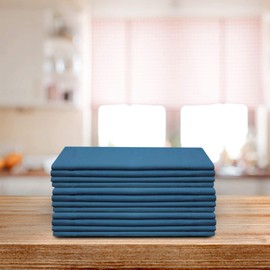 Gratico Set of 12 Napkins 20x20 100% Cotton Everyday Use, Premium Quality Oversized Cloth Napkins with Mitered Corners, Ultra Soft Hotel Quality Azure