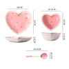 WAIT FLY Heart Shape Ceramic Dinnerware Set, Cute Strawberry Tableware