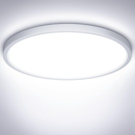 NIBSHOOM LED Ceiling Light, 24 W, 2400 lm, Super Slim Ceiling Light, 6500 K, IP44 Waterproof for Living Room, Bathroom, Bedroom, Kitchen, Hallway, Balcony, Round and Flat Modern LED Lamps, Diameter