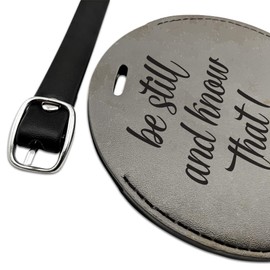 Be Still and Know That I am God Round Leather Luggage Card ID Tag