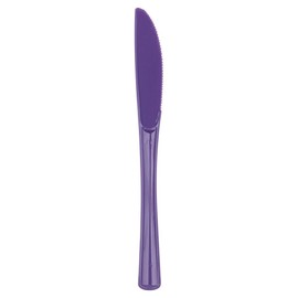 JAM PAPER Premium Utensils Party Pack - Plastic Knives - Violet Purple - 48 Disposable Knives/Pack