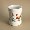 Bicuzat Ceramic Rural Rooster Pattern Kitchen Utensil Holder, Large Cooking