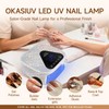 Okasiuv UV LED Nail Lamp with UV Gloves,Magnetic Metal Mirror