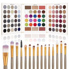 UCANBE- Paleta de sombras de ojos con pinceles, juego de maquillaje, paleta de maquillaje de ojos pigmentada, juego de regalo navideño, Goth Smoke    