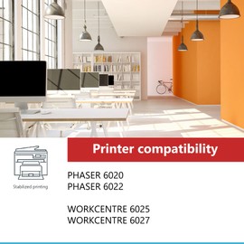 WorkCentre 6027 High-Yield Toner Cartridge Set (4 Pack, 1BK/1C/1M/1Y)- EAXIU 106R02759 106R02756 106R02757 106R02758 Toner Replacement for Xerox Phaser 6020 6022 WorkCentre 6025 6027 Printer