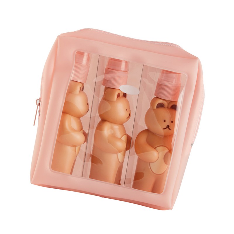 Travel Bottles Kit Cute Bear Look Delicate Easy Press Empty