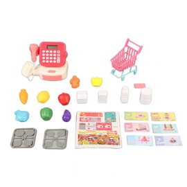 Cash Register Playset Stimulation Cosplay Learning Calculation Shopping Checkout Money Till Toy for Children