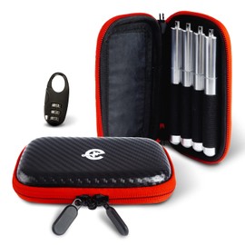 Epulse Holder Case Smell Proof with 4 King Size Metal Tubes, Odor Proof Pouch with Pre Roll Tube, Smell Proof Container with Lock, Child-Proof Double Zipper (4 Tubes - King Size)