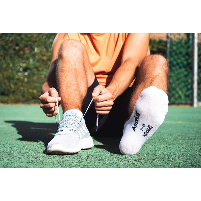 lampox Bamboo Trainer Socks (6x Pairs) - White, size: 35-38