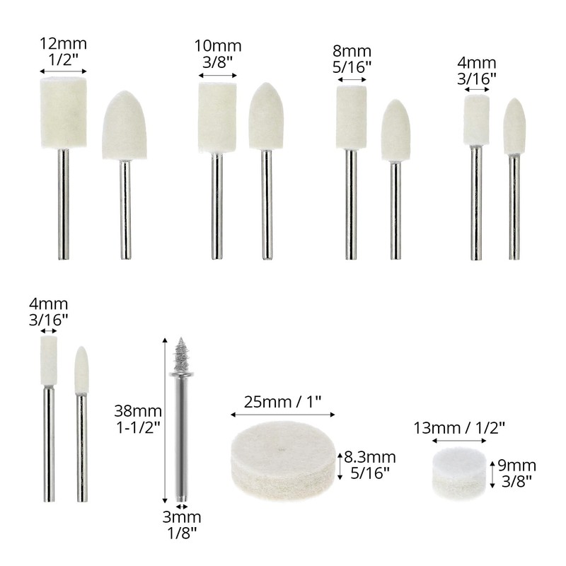 QWORK Polishing Buffing Wheel, 1/8 inch Shank Pad Rotary Tool,