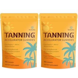 Tanning Gummies with Astaxanthin for Women and Men | Sunless Tanning Supplement with Beta Carotene, Lycopene, Collagen & Vitamins | Skin Radiance & Hydration | Vegan & Sugar Free - 120 Count