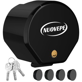 NUOVEPE Heavy Duty Anti Theft Trailer Lock, Universal Fit 1-7/8", 2" and 2-5/16" Couplers, Reinforced Solid Steel Tow Lock for Trailer Tongue, Hitch Lock for RV, Cargo, Boat, Camper, Utility (Black)