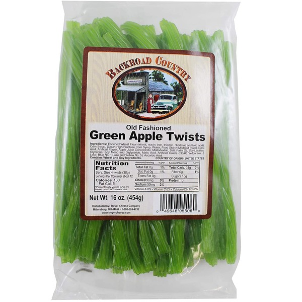 Backroad Country Old Fashioned Green Apple Twists One (1) 16 oz Bag