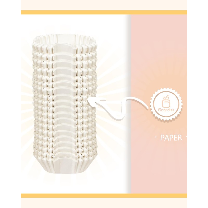 Gcardist Square 200-Count White Cupcake Liners Muffin Linner No Smell,