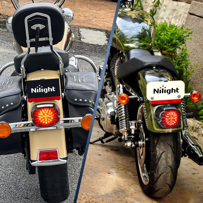 Nilight LED Tail Light Motorcycle Brake Turn Signal Driving LED