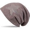 styleBREAKER Classic Unisex Beanie Hat with Star Rhinestone Appliqué, Warm