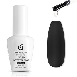 CHERIMOYA Matte Top Coat 15ml,No Wipe Gel Top Coat Para Uñas Gel UV LED