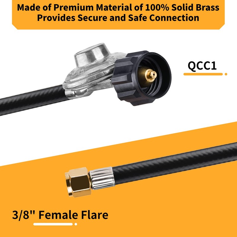 Onlyflame 12 Feet Universal QCC1 Low Pressure Propane Regulator Grill