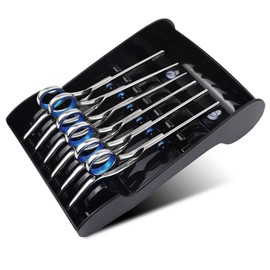 NOELAMOUR Scissor Tray, Standing Type, Scissor Case, Hairdresser, Scissors, Plastic Case, Tray (Black)