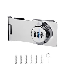 Closet Locks for Double Doors - Keyless Cabinet Lock with Code - 3-Digit Combination Password Pantry Locks Latch Sliding Closet Door Lock for Shed Folding Double Cupboard Door Silver 1 Pack
