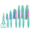 KATISUN Kitchen Knife Set with Guards, 13 Piece Rainbow Titanium