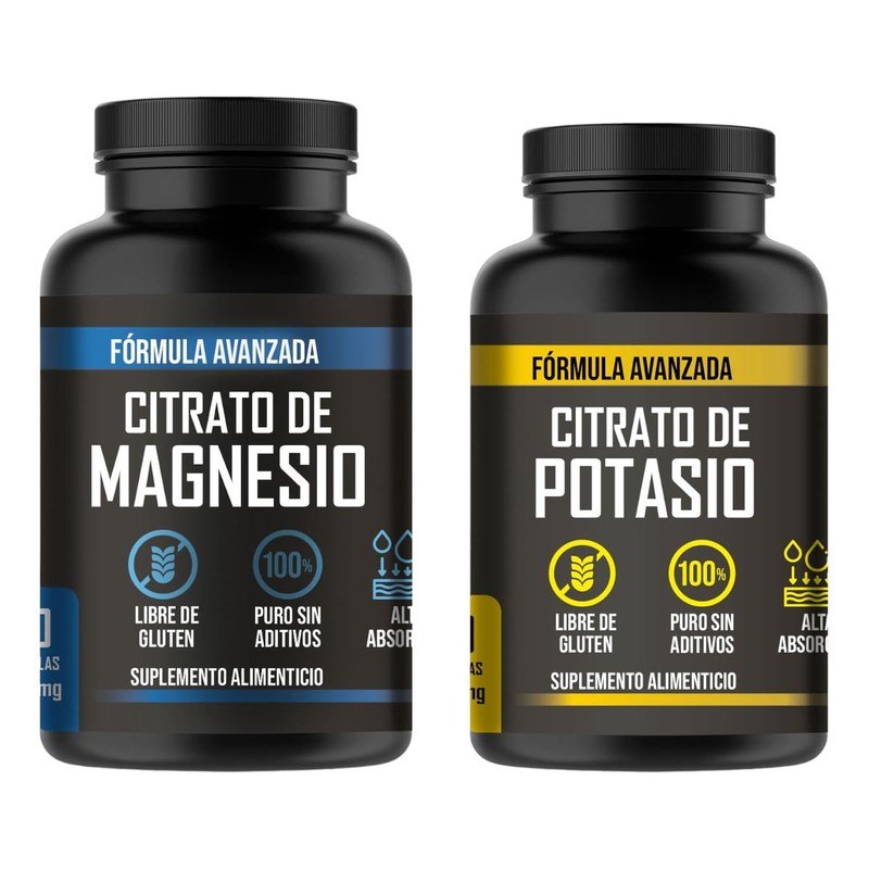 Lenico Citrato de Magnesio y Citrato de Potasio, 120 Cápsulas,