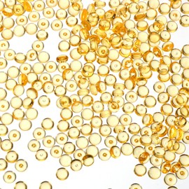 PATIKIL 1.1LB Flat Marbles, 7mm (0.28") Mini Acrylic Gems for Vases Filler Glass Beads Fish Tank Table Scatter Home Decor DIY Crafts, Orange