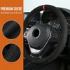TNAIYH Car Steering Wheel Cover, 14.5-15" DIY Stitch on Suede