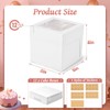 DOYIDE 12Pcs 8x8x8 Inches Cake Boxes, White Square Bakery Boxes