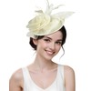 White Fascinators for Women Tea Party Church Hats 20s 50s