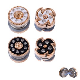 4 Pairs Magnetic Hijab Pins, Versatile No-Snag Hijab Pins for Women Pinless Magnetic Brooch Pin Magnetic Scarf Clasp Magnet Buttons Stylish Clothes Scarves Accessories and Decor